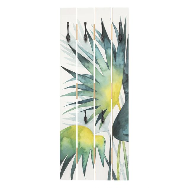 Wooden coat rack - Tropical Foliage - Fan Palm
