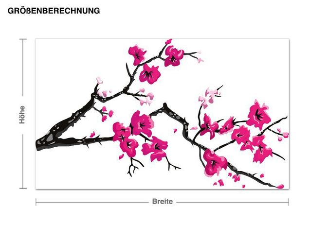 Leaf wall stickers Cherry Blossom Twig Pink