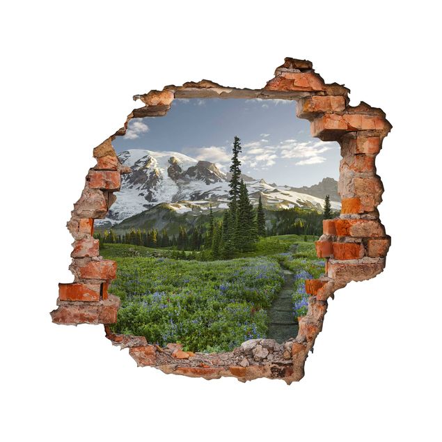 3d wall art stickers Mountain View Meadow Path