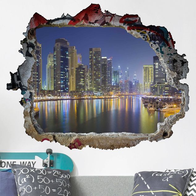 Wall stickers metropolises Dubai Night Skyline