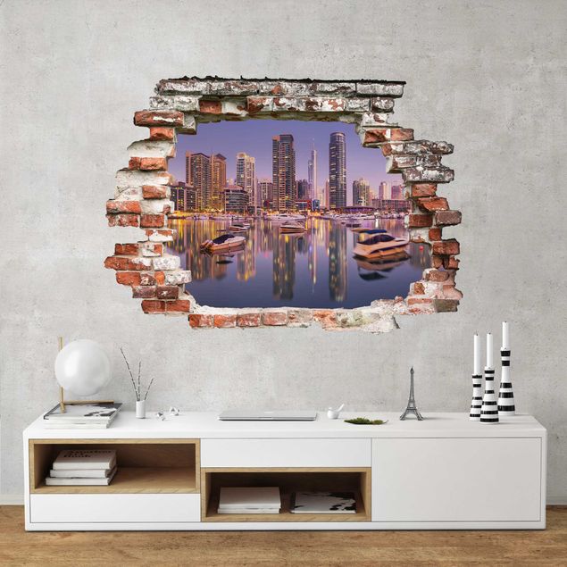 Wall stickers city ​​names Dubai Skyline And Marina