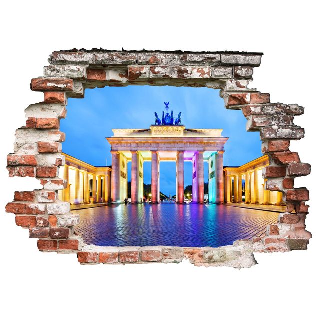 Wall stickers 3d Illuminated Brandenburg Gate