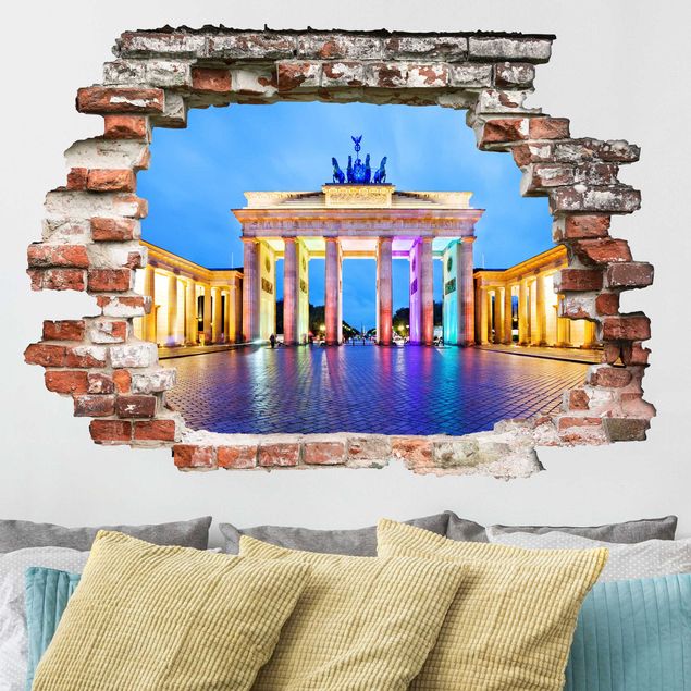 Wall stickers metropolises Illuminated Brandenburg Gate