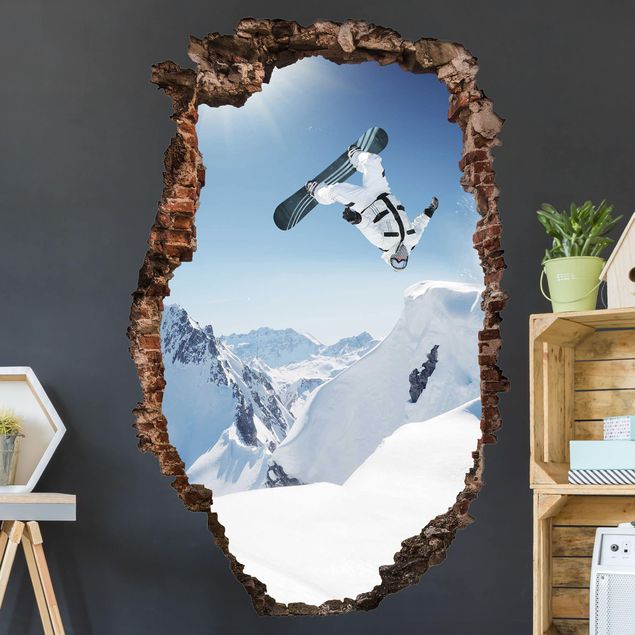 Wall stickers 3d Flying Snowboarder