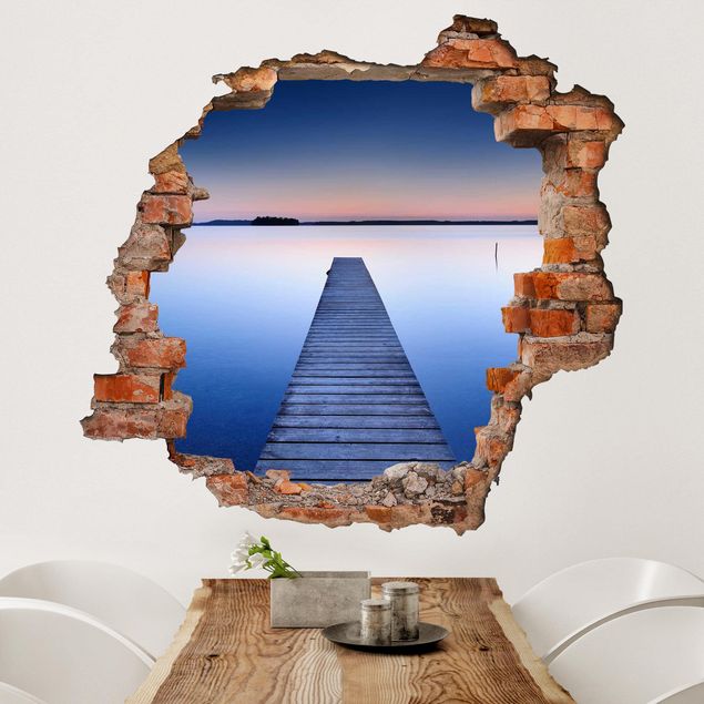 3d wall art stickers River Walkway At Sunset