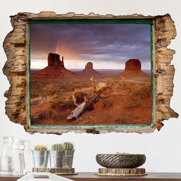 3d wall art stickers Monument Valley At Sunset
