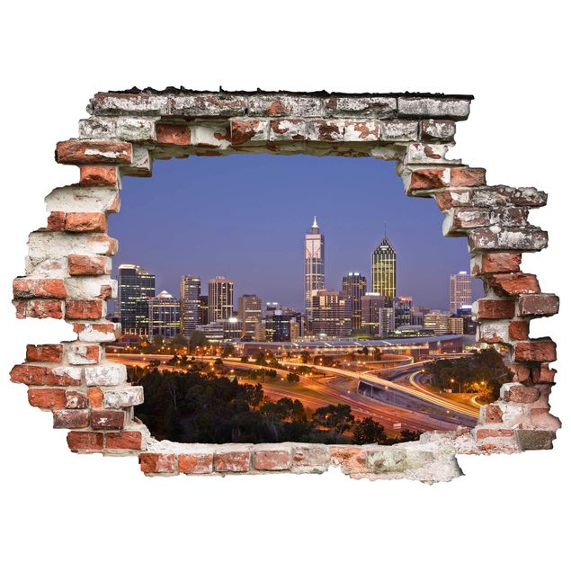 Wall stickers 3d Perth Skyline