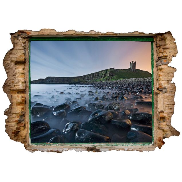 Wall art stickers Sunrise With Fog At Dunstanburgh Castle