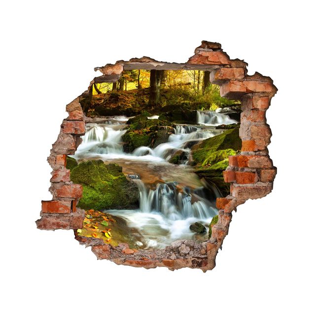 Wall sticker - Waterfall Autumnal Forest