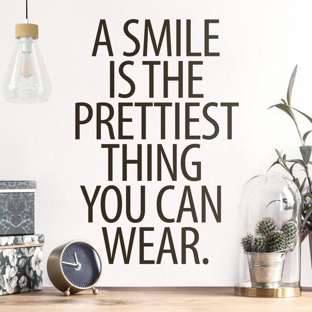 Wall stickers quotes A Smile Is The Prettiest Thing Sans Serif