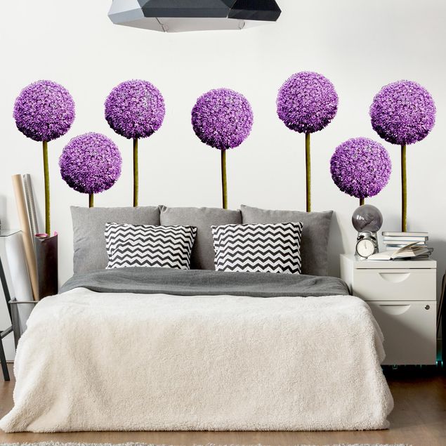 Floral wall stickers Allium Flower Set of 7