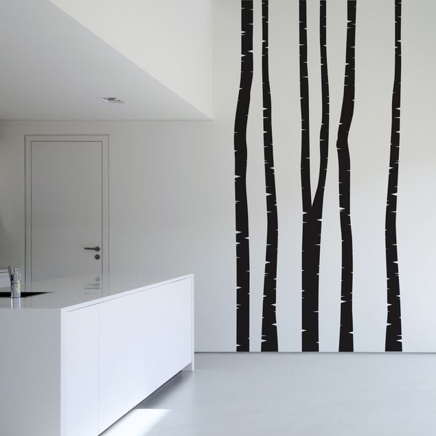 Wall stickers 5 Brich Trees