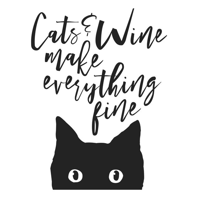 Wall stickers animals Cats And Wine make Everything Fine