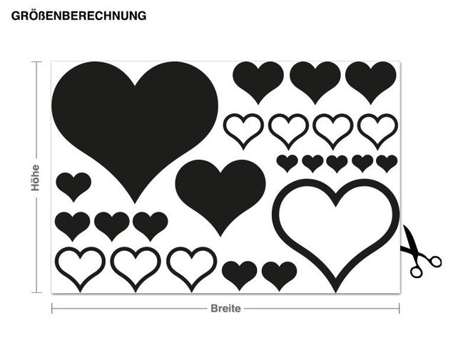 Wall stickers love Complementery Set Hearts