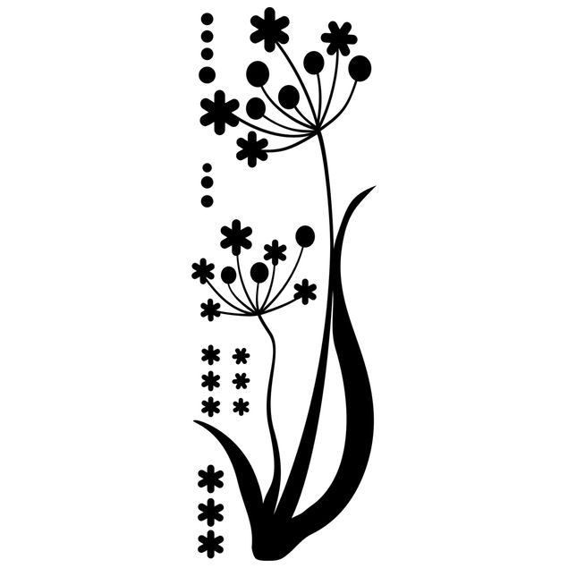 Plant wall decals Flower in the wind