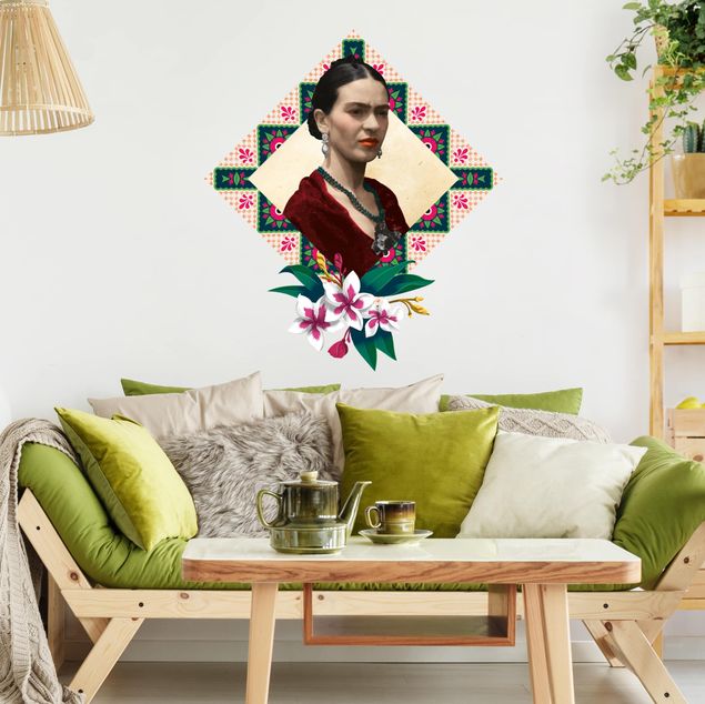 Wall sticker - Frida Kahlo - Flowers And Geometry