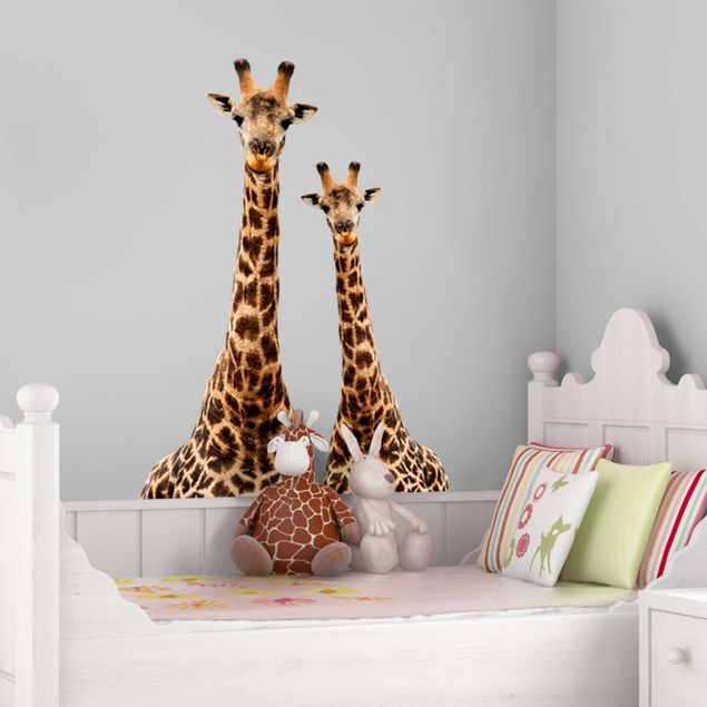 African wall stickers Portrait of two giraffes