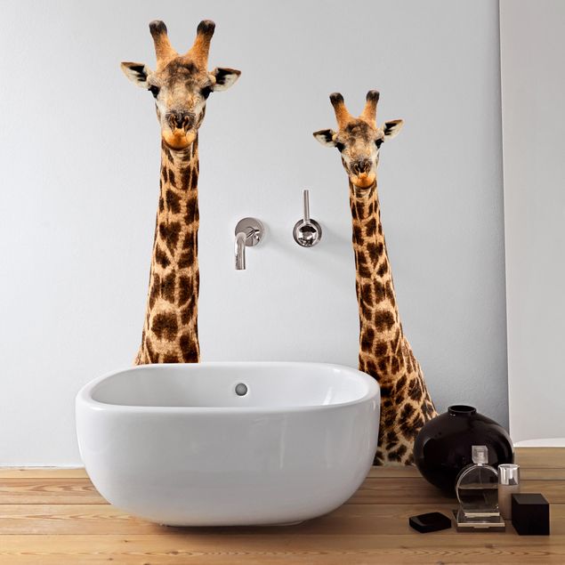 Wall decal Portrait of two giraffes