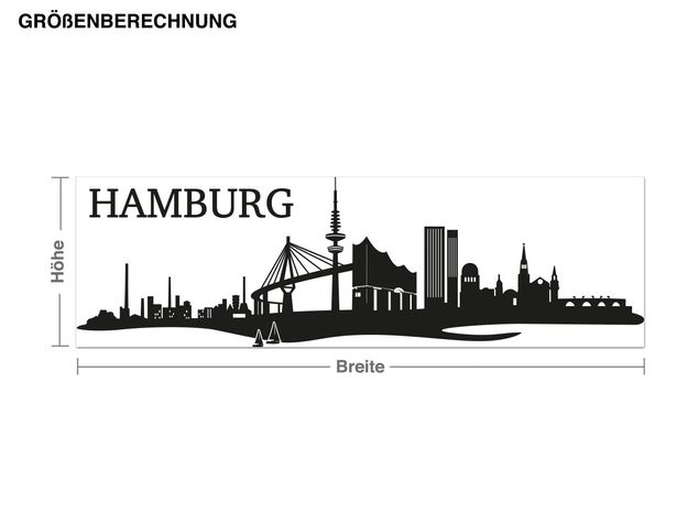 Wall stickers metropolises Skyline of Hamburg