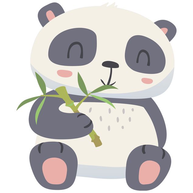 Animal print wall stickers Panda Munching On Bamboo