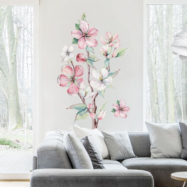 Floral wall stickers Cherry Blossom Branch Watercolour Set