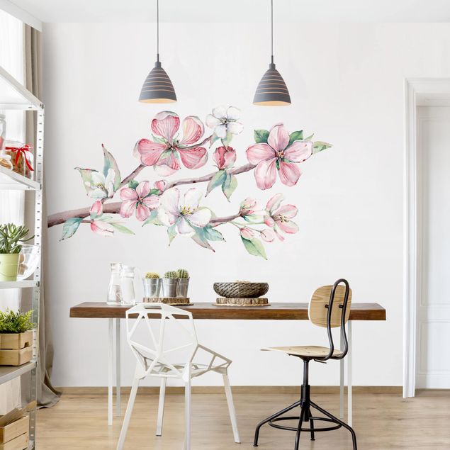 Wall stickers plants Cherry Blossom Branch Watercolour Set