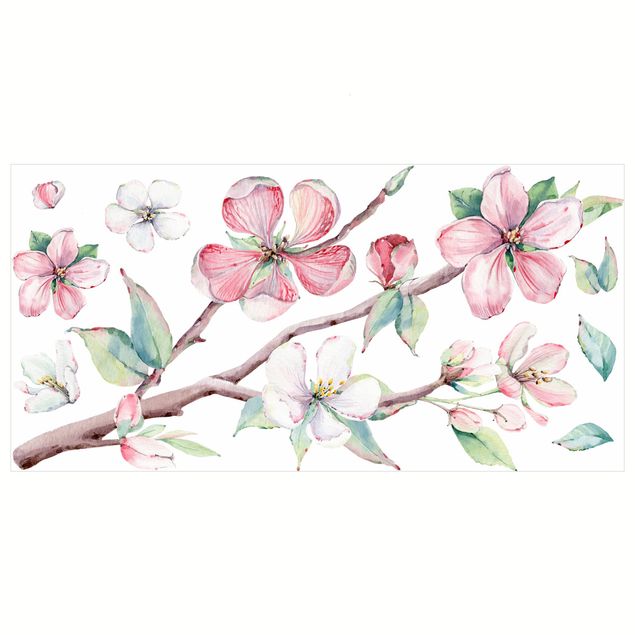 Wall art stickers Cherry Blossom Branch Watercolour Set