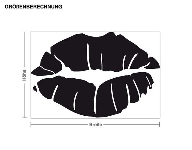 Wall sticker - Kissing Lips Illustration