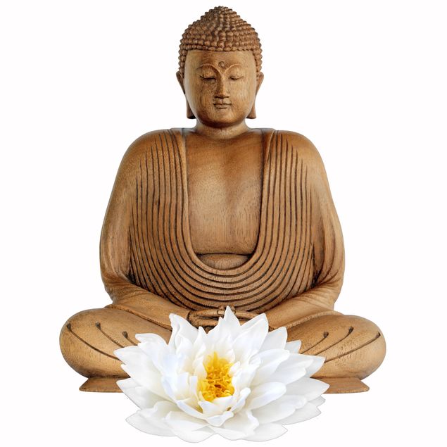 Wall sticker - Wooden Lotus Buddha