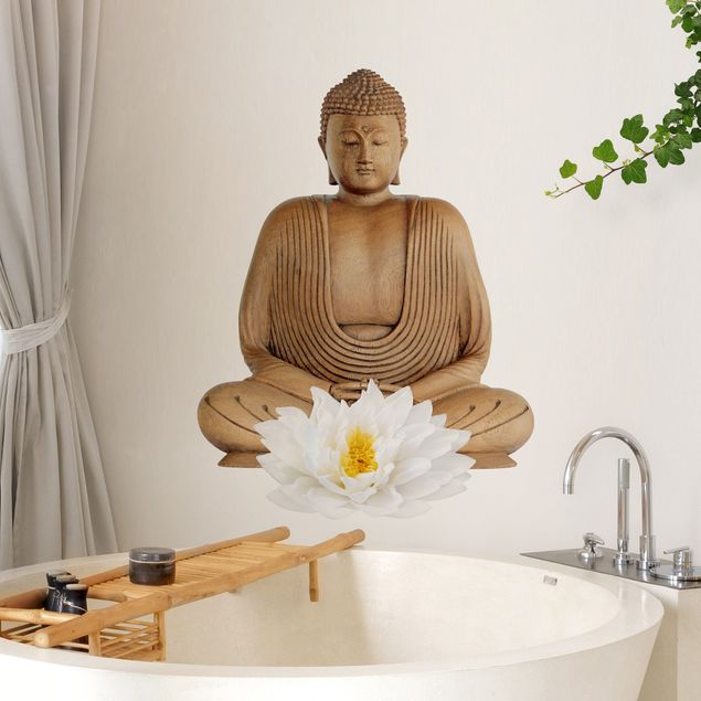 Wall sticker - Wooden Lotus Buddha