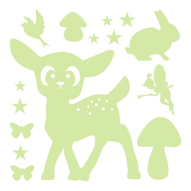 Tinkerbell wall stickers Wall Decal Night Glow Set Animal In the Forest