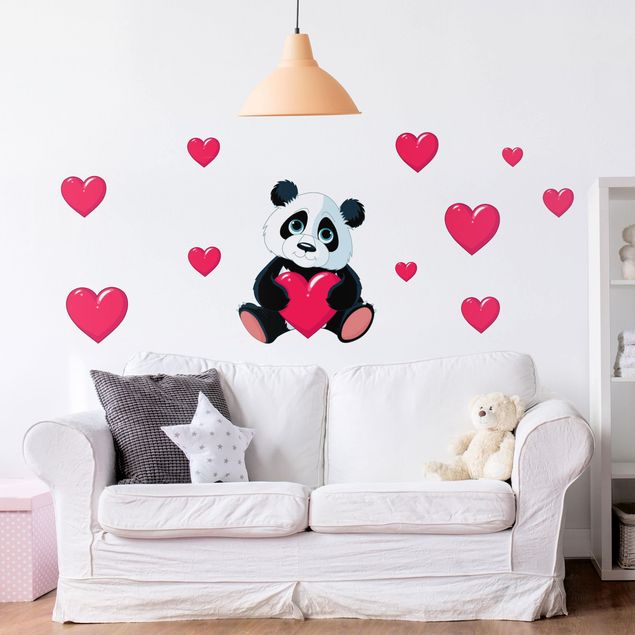 Wall stickers jungle Panda With Hearts