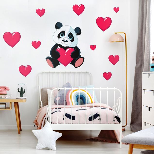 Wall stickers animals Panda With Hearts