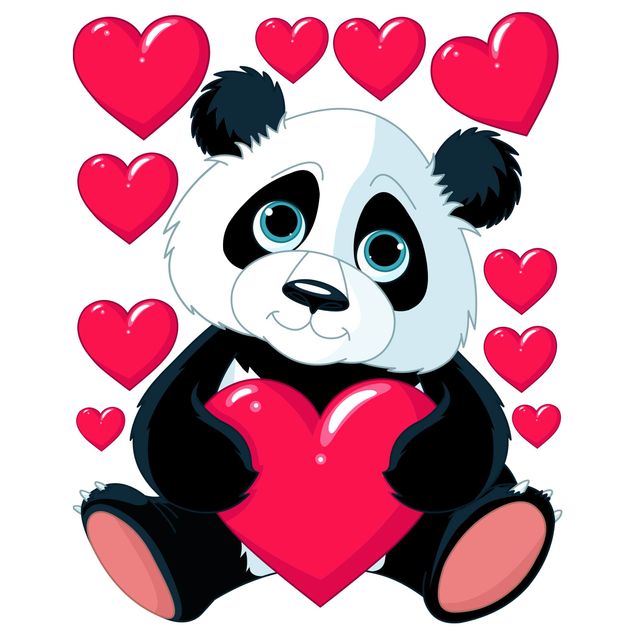 Wall stickers love Panda With Hearts