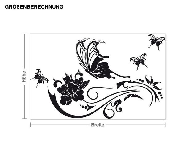 Wall stickers tendril Butterfly vine ornament