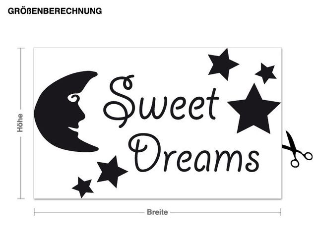 Wall sticker - Sweet Dreams With Moon And Stars