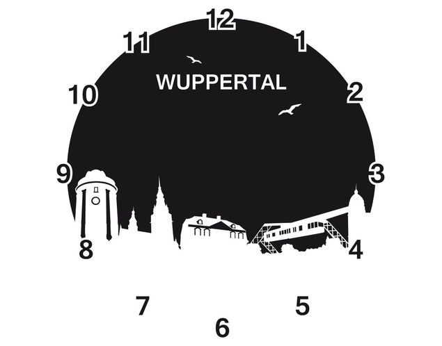 Wall stickers metropolises Clock No.RS170 Wuppertal