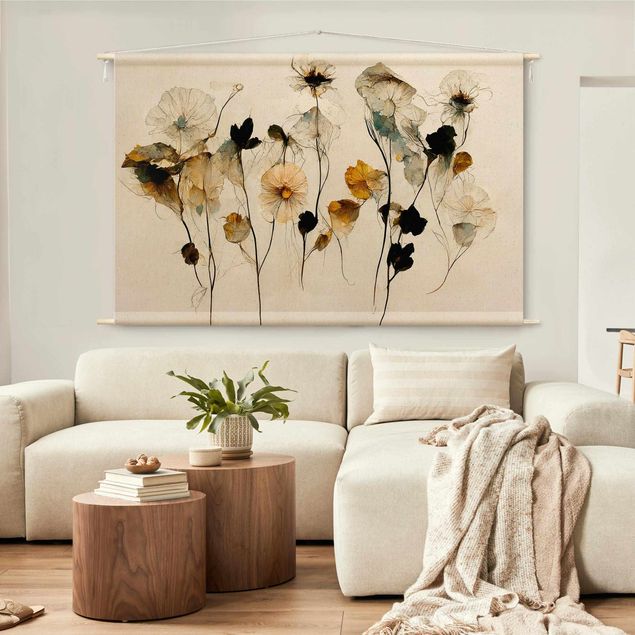 extra large tapestry Warm Flowers