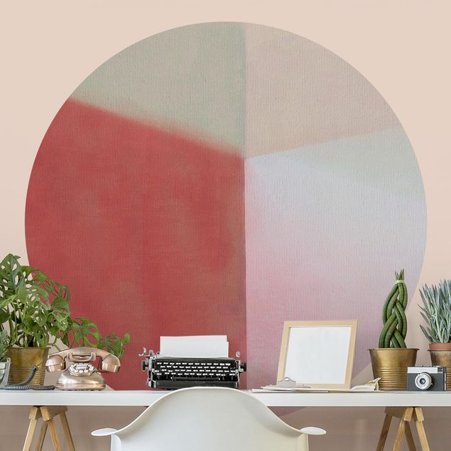Self-adhesive round wallpaper - Warm Colour Fields