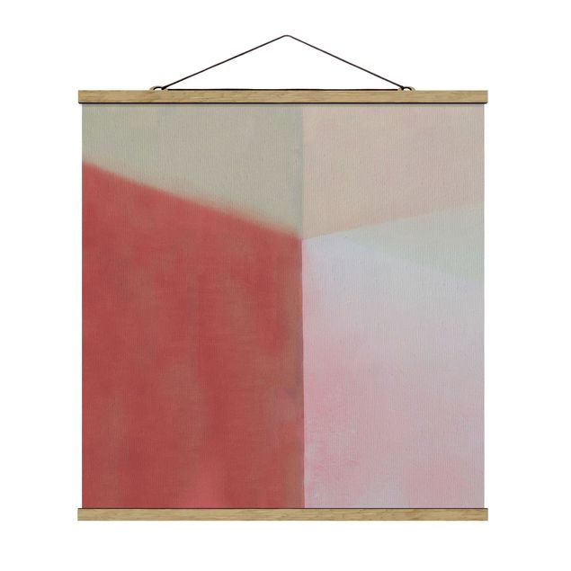Fabric print with poster hangers - Warm Colour Fields - Square 1:1