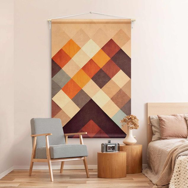 extra large tapestry Warm Geometry Pattern