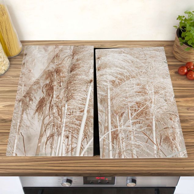 Stove top covers - Warm Pampas Grass In Summer