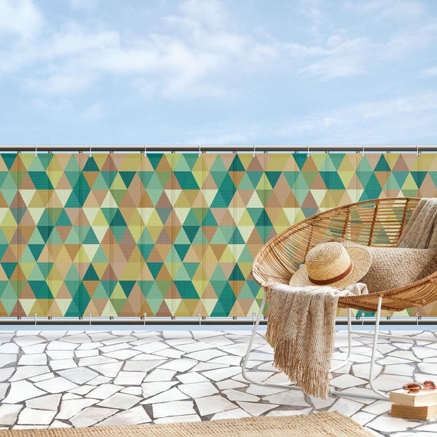 Balcony covering Warm Green Triangle Pattern