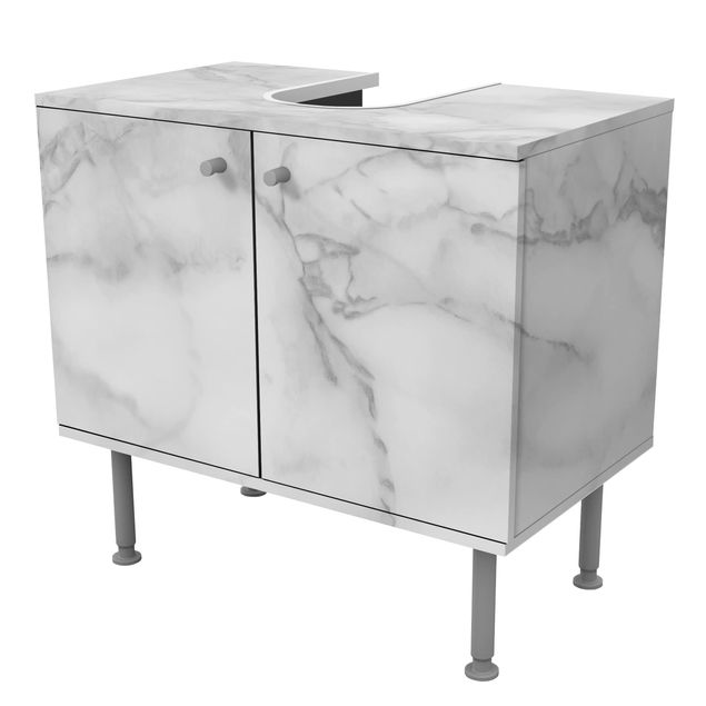 Wash basin cabinet design - Marble Look Black And White