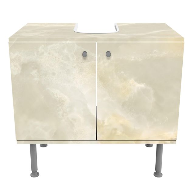 Wash basin cabinet design - Onyx Marble Cream