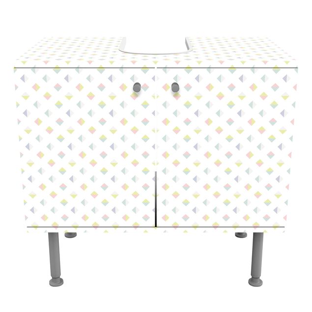 Wash basin cabinet design - Pastel Triangles