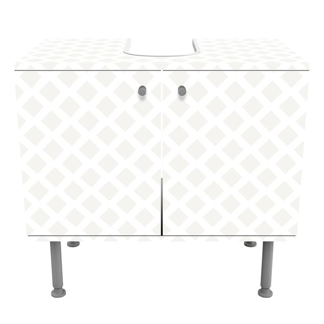 Wash basin cabinet design - Diamond Grid Light Beige