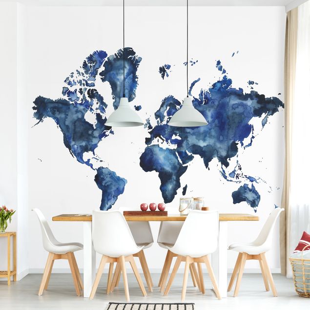 Wallpaper - Water World Map Light