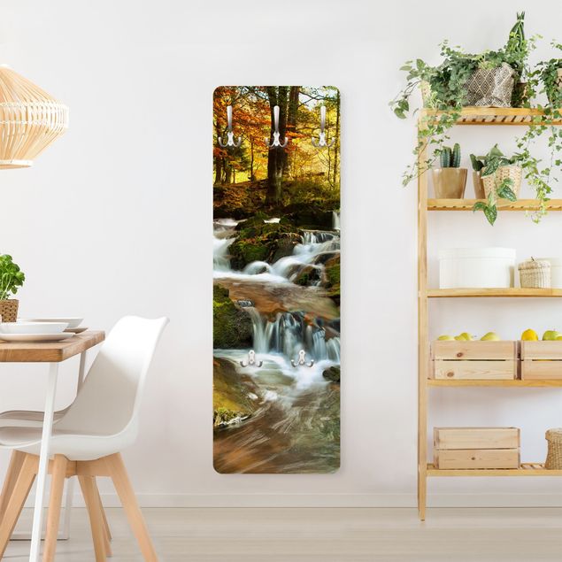 Coat rack landscapes - Waterfall Autumnal Forest
