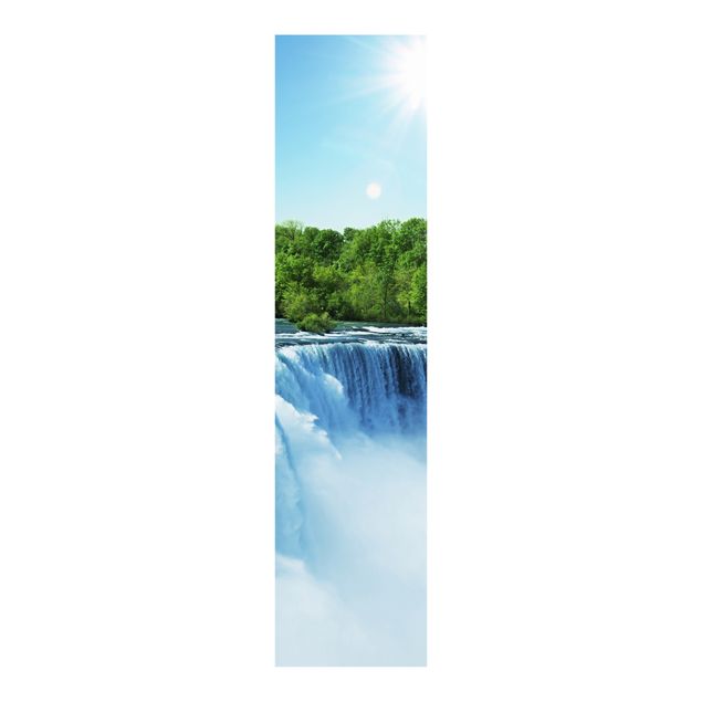 Sliding panel curtains set - Waterfall Scenery